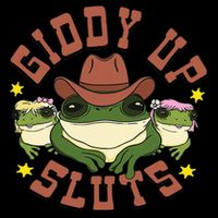 Giddy Up Sluts Funny Western Cow Ranch Rodeo Frog Cooling Performance Crew T-Shirt