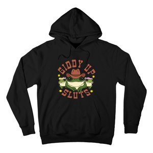 Giddy Up Sluts Funny Western Cow Ranch Rodeo Frog Hoodie