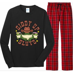 Giddy Up Sluts Funny Western Cow Ranch Rodeo Frog Long Sleeve Pajama Set