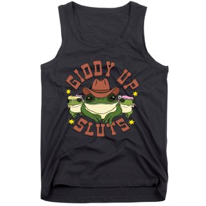 Giddy Up Sluts Funny Western Cow Ranch Rodeo Frog Tank Top