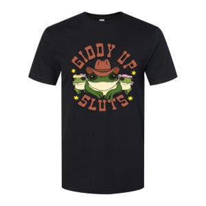 Giddy Up Sluts Funny Western Cow Ranch Rodeo Frog Softstyle CVC T-Shirt