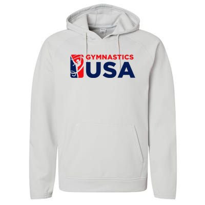 Gymnastics Usa Support The T.E.A.M. U.S.A Flag Performance Fleece Hoodie