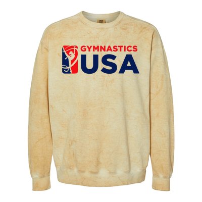 Gymnastics Usa Support The T.E.A.M. U.S.A Flag Colorblast Crewneck Sweatshirt