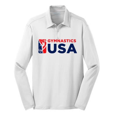 Gymnastics Usa Support The T.E.A.M. U.S.A Flag Silk Touch Performance Long Sleeve Polo