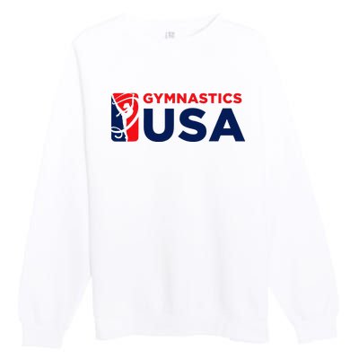 Gymnastics Usa Support The T.E.A.M. U.S.A Flag Premium Crewneck Sweatshirt