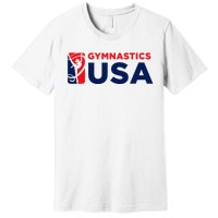 Gymnastics Usa Support The T.E.A.M. U.S.A Flag Premium T-Shirt