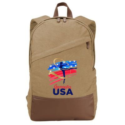 Gymnastics USA Support the Team USA Flag Cotton Canvas Backpack