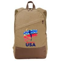 Gymnastics USA Support the Team USA Flag Cotton Canvas Backpack