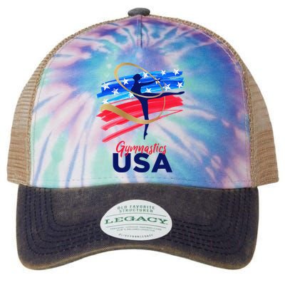 Gymnastics USA Support the Team USA Flag Legacy Tie Dye Trucker Hat