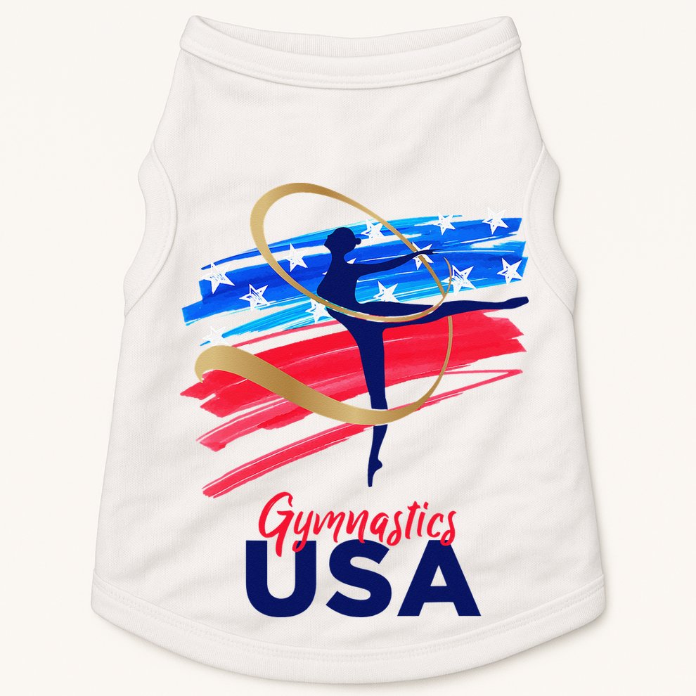 Gymnastics USA Support the Team USA Flag Doggie Tank
