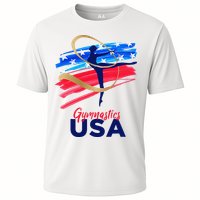 Gymnastics USA Support the Team USA Flag Cooling Performance Crew T-Shirt