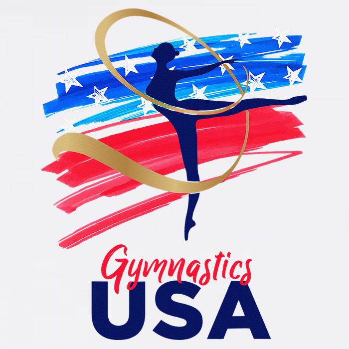 Gymnastics USA Support the Team USA Flag Cooling Performance Crew T-Shirt