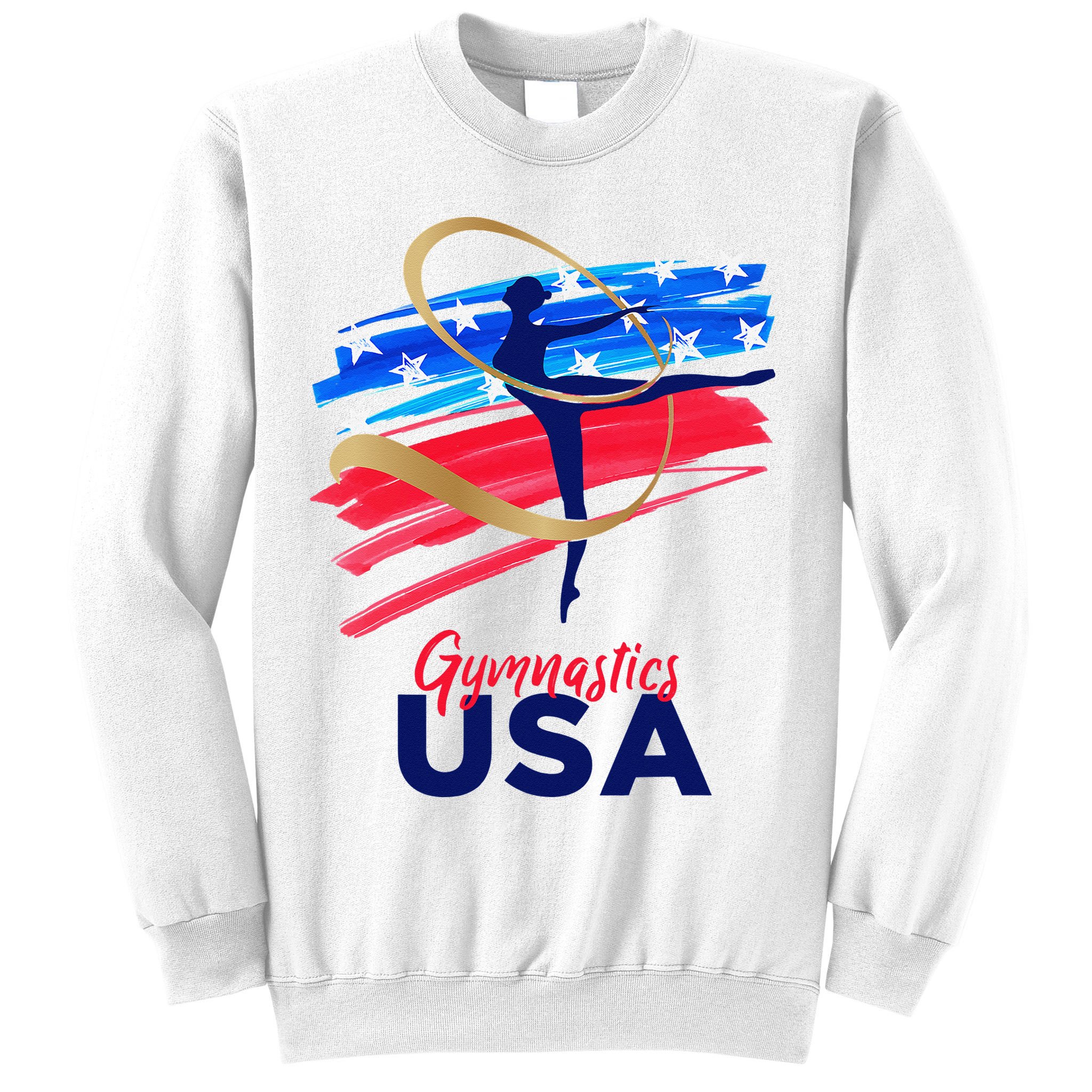 Gymnastics USA Support the Team USA Flag Sweatshirt