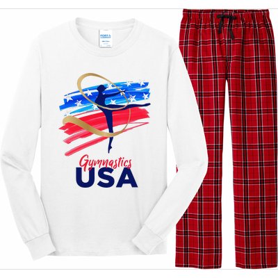 Gymnastics USA Support the Team USA Flag Long Sleeve Pajama Set