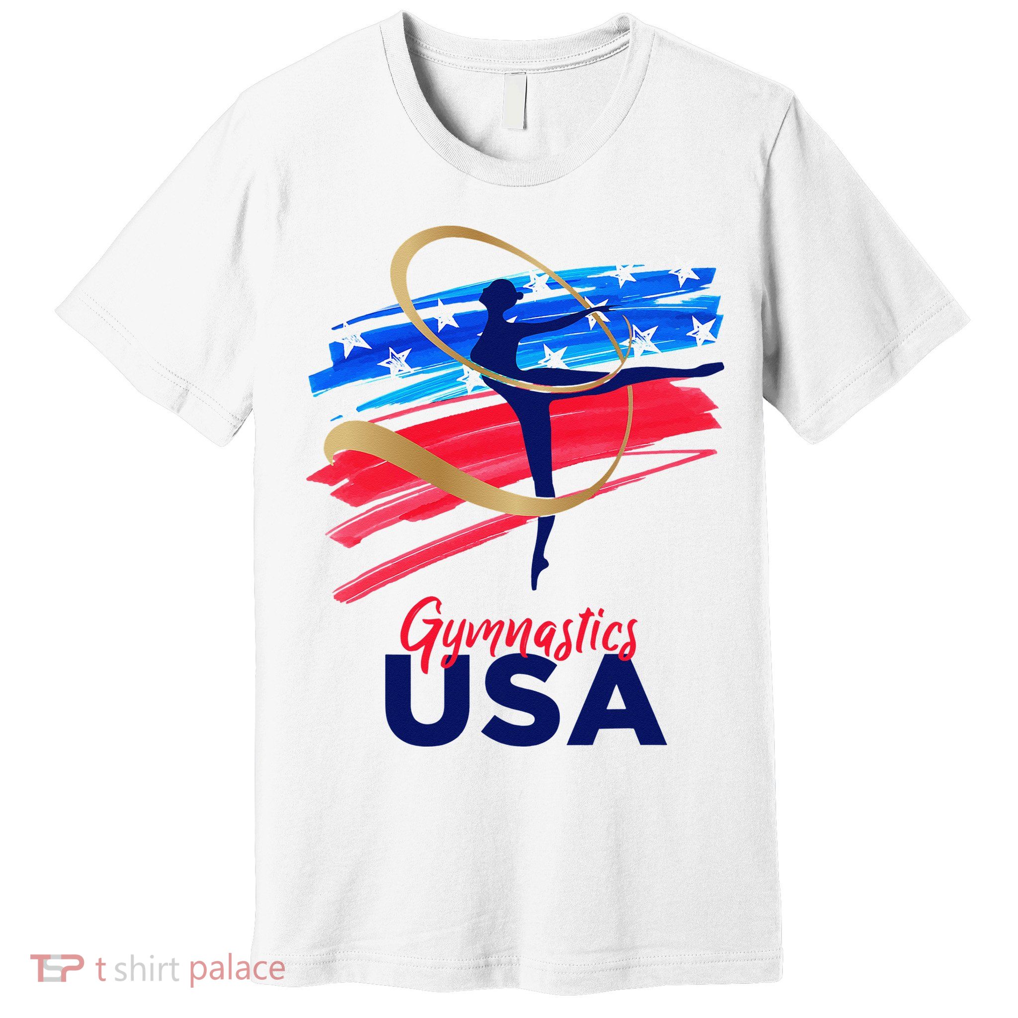 Gymnastics USA Support the Team USA Flag Premium T-Shirt