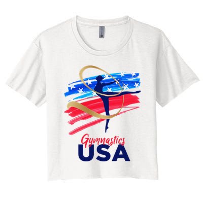 Gymnastics USA Support the Team USA Flag Crop Top