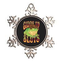 Giddy Up Sluts Funny Western Ranch Cowgirl Rodeo Frog Metallic Star Ornament