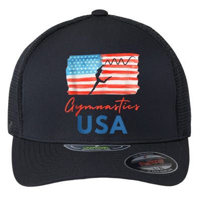 Gymnastics Usa Support The Team Costumes Usa Flag Gymnastics Flexfit Unipanel Trucker Cap