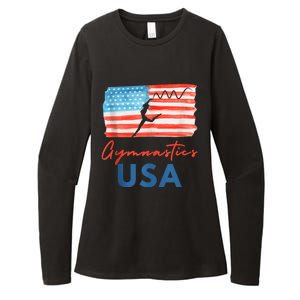 Gymnastics Usa Support The Team Costumes Usa Flag Gymnastics Womens CVC Long Sleeve Shirt