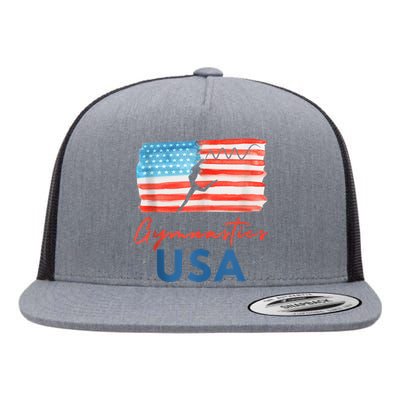 Gymnastics Usa Support The Team Costumes Usa Flag Gymnastics Flat Bill Trucker Hat