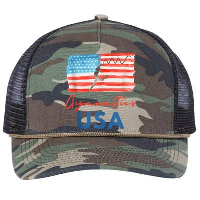 Gymnastics Usa Support The Team Costumes Usa Flag Gymnastics Retro Rope Trucker Hat Cap