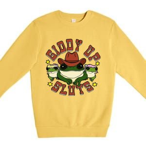 Giddy Up Sluts Frog Funny Premium Crewneck Sweatshirt