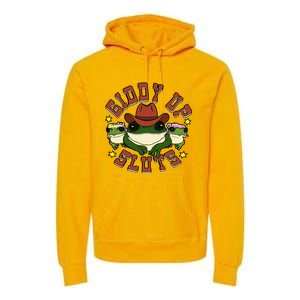 Giddy Up Sluts Frog Funny Premium Hoodie