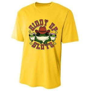 Giddy Up Sluts Frog Funny Performance Sprint T-Shirt