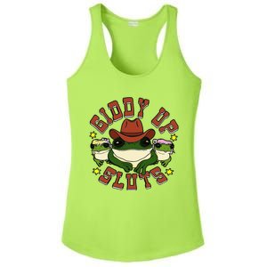 Giddy Up Sluts Frog Funny Ladies PosiCharge Competitor Racerback Tank