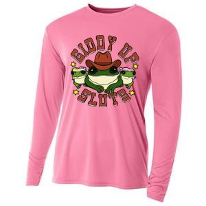 Giddy Up Sluts Frog Funny Cooling Performance Long Sleeve Crew