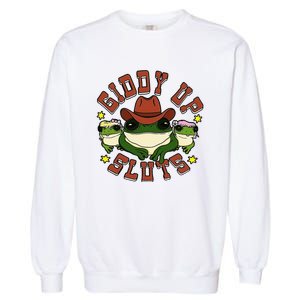 Giddy Up Sluts Frog Funny Garment-Dyed Sweatshirt