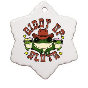 Giddy Up Sluts Frog Funny Ceramic Star Ornament