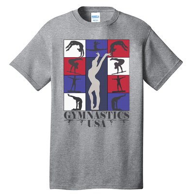 Gymnastics Usa Support The Team Sport American Flag Lover Tall T-Shirt