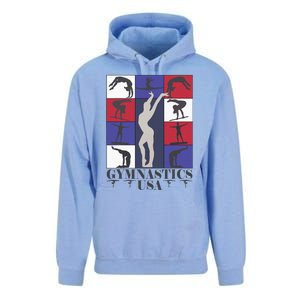 Gymnastics Usa Support The Team Sport American Flag Lover Unisex Surf Hoodie