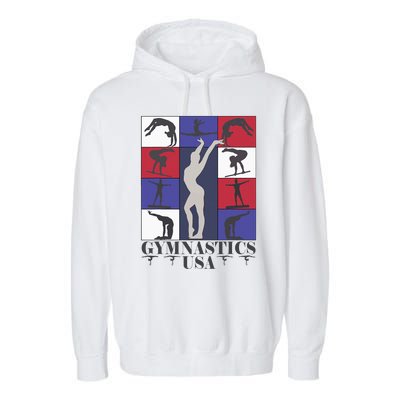 Gymnastics Usa Support The Team Sport American Flag Lover Garment-Dyed Fleece Hoodie