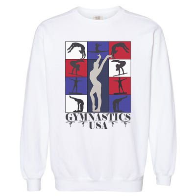 Gymnastics Usa Support The Team Sport American Flag Lover Garment-Dyed Sweatshirt