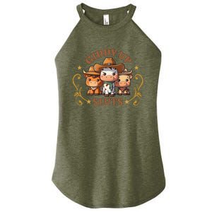 Giddy Up Sluts Funny Western Cowgirl Ranch Rodeo Country Cow Women's Perfect Tri Rocker Tank