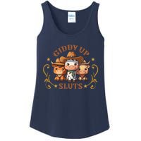 Giddy Up Sluts Funny Western Cowgirl Ranch Rodeo Country Cow Ladies Essential Tank