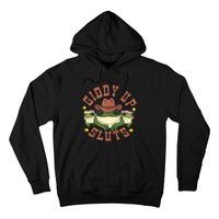 Giddy Up Sluts Funny Western Cowgirl Ranch Rodeo Frog Hoodie