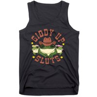 Giddy Up Sluts Funny Western Cowgirl Ranch Rodeo Frog Tank Top