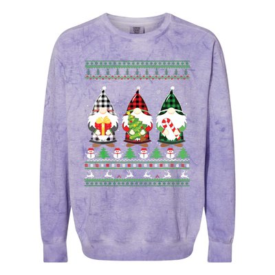 Gnome Ugly Sweater Funny Christmas Family Pajamas Gnomes Colorblast Crewneck Sweatshirt