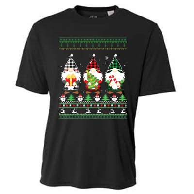 Gnome Ugly Sweater Funny Christmas Family Pajamas Gnomes Cooling Performance Crew T-Shirt