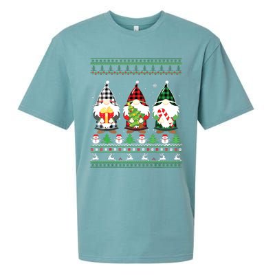 Gnome Ugly Sweater Funny Christmas Family Pajamas Gnomes Sueded Cloud Jersey T-Shirt