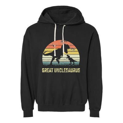 Great Unclesaurus T Rex Dinosaur Great Uncle Saurus Garment-Dyed Fleece Hoodie