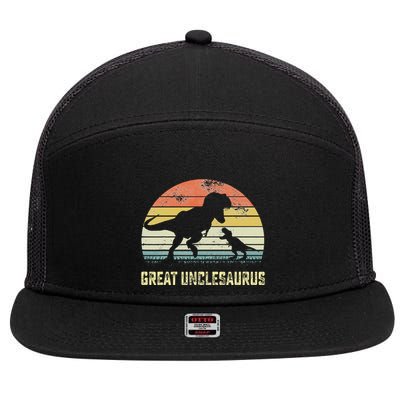 Great Unclesaurus T Rex Dinosaur Great Uncle Saurus 7 Panel Mesh Trucker Snapback Hat