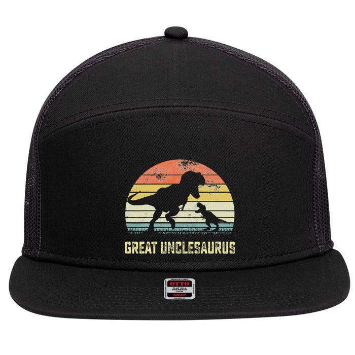Great Unclesaurus T Rex Dinosaur Great Uncle Saurus 7 Panel Mesh Trucker Snapback Hat