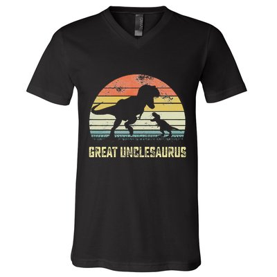 Great Unclesaurus T Rex Dinosaur Great Uncle Saurus V-Neck T-Shirt