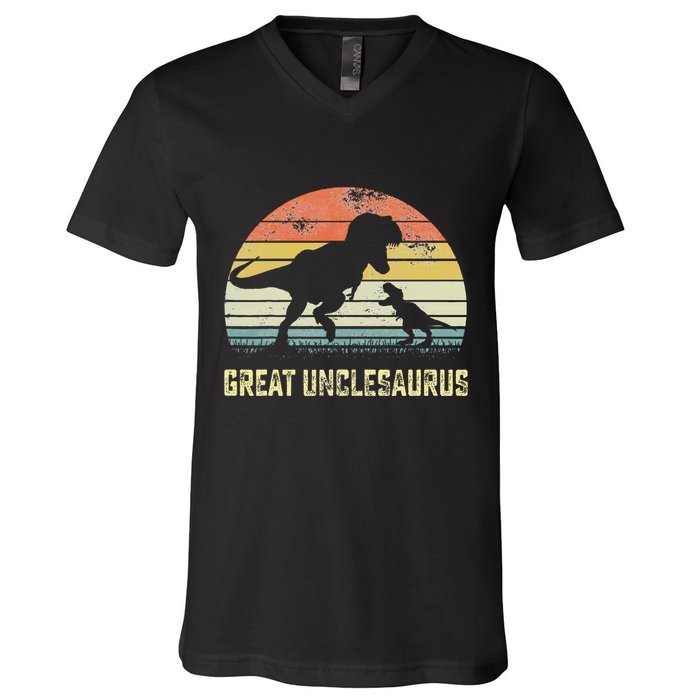 Great Unclesaurus T Rex Dinosaur Great Uncle Saurus V-Neck T-Shirt