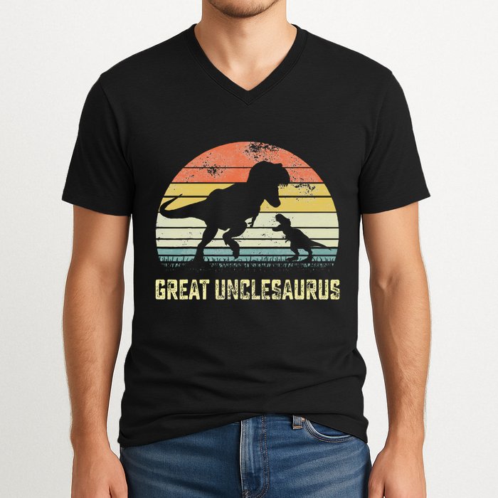 Great Unclesaurus T Rex Dinosaur Great Uncle Saurus V-Neck T-Shirt