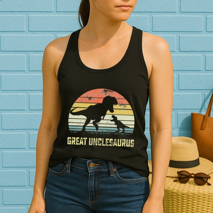 Great Unclesaurus T Rex Dinosaur Great Uncle Saurus Womens Tank Top